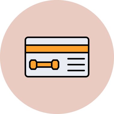 Üye Kart simgesi, vektör illüstrasyonu basit tasarım