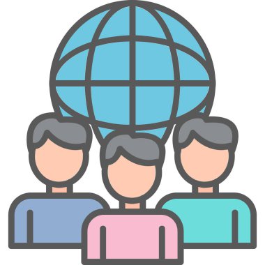 Uluslararası ilişkiler simgesi, vektör illüstrasyonu basit tasarım