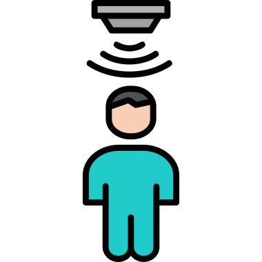 Hareket Sensörü simgesi, vektör illüstrasyonu basit tasarım