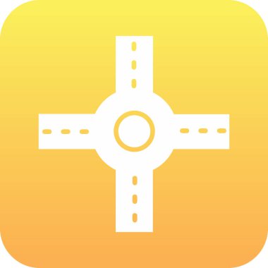 Crossroad simgesi, vektör illüstrasyonu basit tasarım