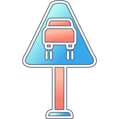 Düz Yol Simgesi, Vektör İllüstrasyonu 