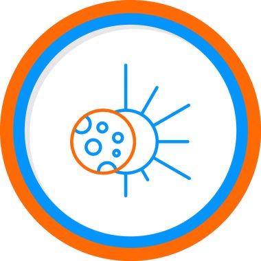 Güneş tutulması simgesi, vektör illüstrasyonu   