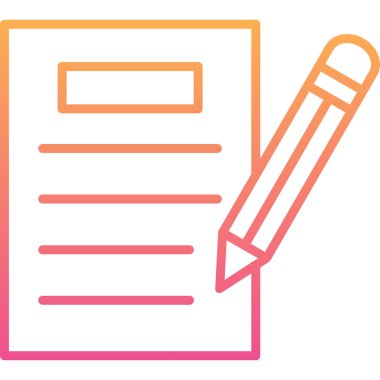 kalem ile doküman. Web simgesi basit illüstrasyon