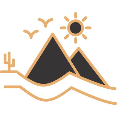 Dune simgesi çizgi vektör çizimi 