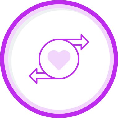 Kalp sembollü yeniden yükleme simgesi, vektör illüstrasyonu 