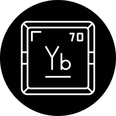 Ytterbium modern simgesinin vektör çizimi                      