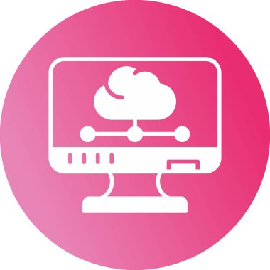 bulut hesaplama web simgesi vektör illüstrasyonu 