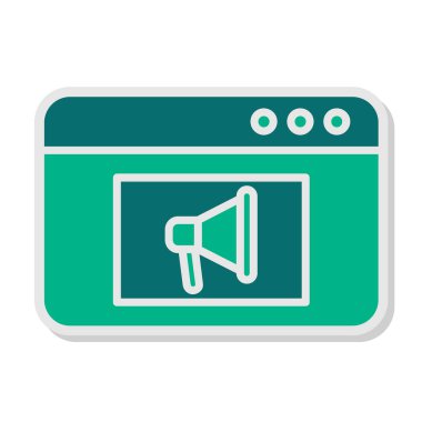 Video Reklam simgesinin vektör illüstrasyonu               