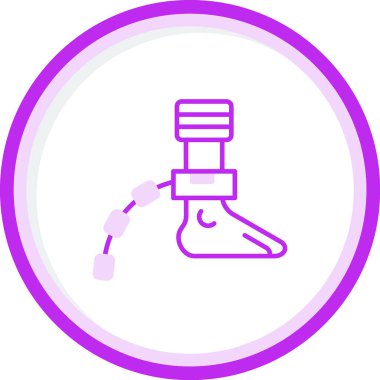 Bacağında kettlebell olan köle, vektör çizimi.  