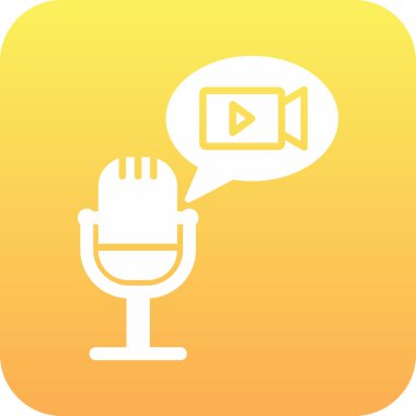 Podcast web simgesi, vektör illüstrasyonu