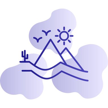 Dune simgesi çizgi vektör çizimi 