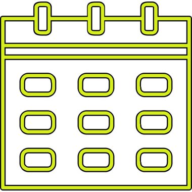 Takvim simgesi, vektör illüstrasyonu basit tasarım