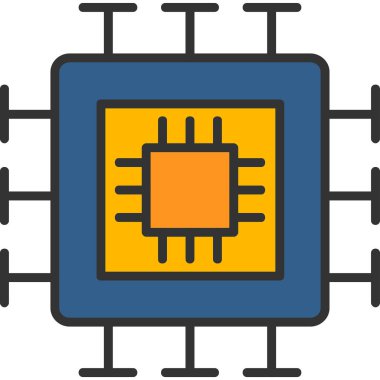 İşlemci. Web simgesi basit tasarım 
