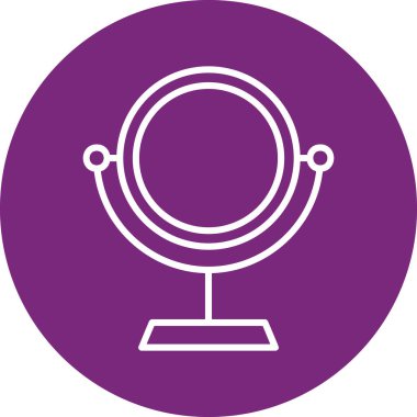 Makyaj aynası simgesi, vektör illüstrasyonu 