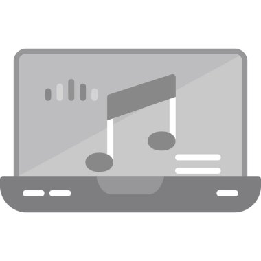 dizüstü bilgisayar vektör illüstrasyonu üzerine nota