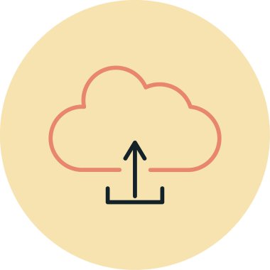 Bulut simge vektör çizim upload          