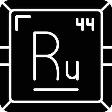 Rutenyum modern simgesinin vektör illüstrasyonu                      