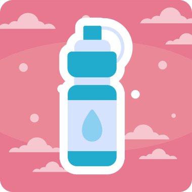 Su şişesi. Web simgesi basit illüstrasyon