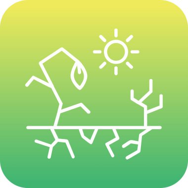 Kuraklık web simgesi, vektör illüstrasyonu, beyaz arkaplanda izole edilmiş küresel ısınma işareti 