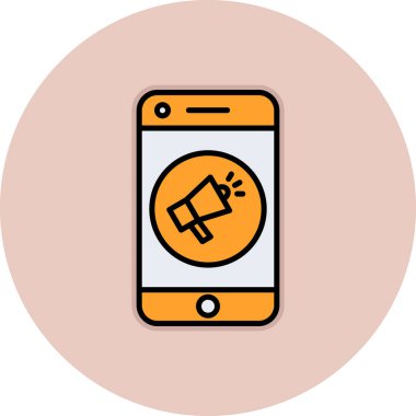 Sosyal medya tanıtım simgesi, vektör illüstrasyonu basit tasarım