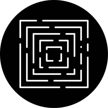 Labirent, labirent, ikon vektör illüstrasyonu