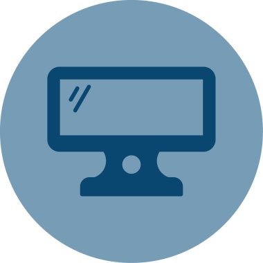 Bilgisayar monitörü. Web simgesi basit illüstrasyon 