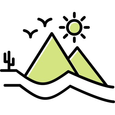 Dune simgesi çizgi vektör çizimi 