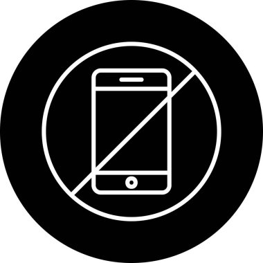 Telefona izin yok, vektör illüstrasyonu basit tasarım