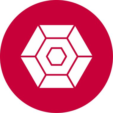 Altıgen simgesi, web düğmesi, katı vektör tasarımı