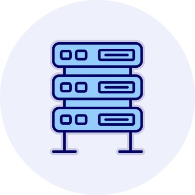 bilgisayar sunucu simgesi, vektör illüstrasyonu basit tasarım