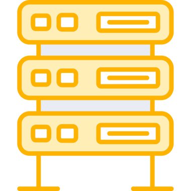 bilgisayar sunucu simgesi, vektör illüstrasyonu basit tasarım