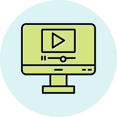 video oynatıcı simgesi, vektör illüstrasyonu basit tasarım