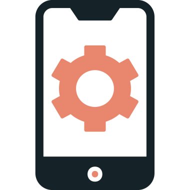 Mobil Ayarlar web simgesi, vektör illüstrasyonu 