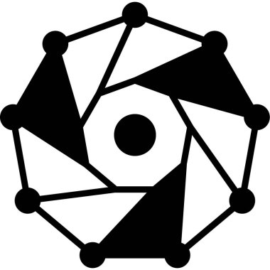 Nonagon. Web simgesi basit illüstrasyon