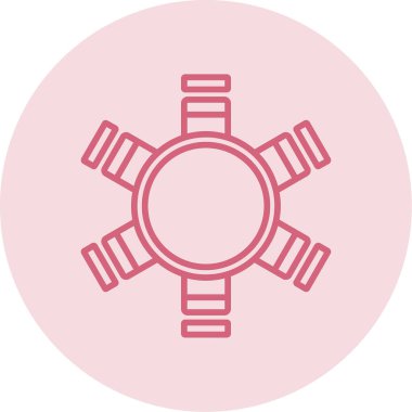 Yuvarlak Tablo Ağ simgesi, vektör illüstrasyonu