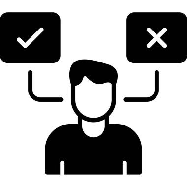 Karar İşaretleyici simgesi, vektör illüstrasyonu  