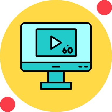 video oynatıcı simgesi, vektör illüstrasyonu basit tasarım