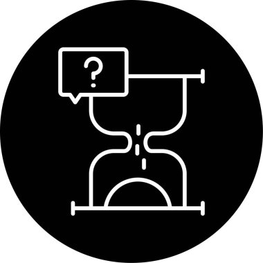 soru işareti simgesi ve kum saati vektör çizimi 