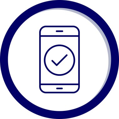 Tik işaretli telefon, vektör illüstrasyonu basit tasarım