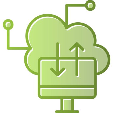 bulut hesaplama web simgesi vektör illüstrasyonu 