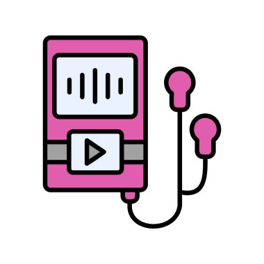 Müzik Oynatıcı web simgesi, vektör illüstrasyonu 