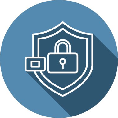 Kalkanlı veri koruma simgesi, vektör illüstrasyonu basit tasarım