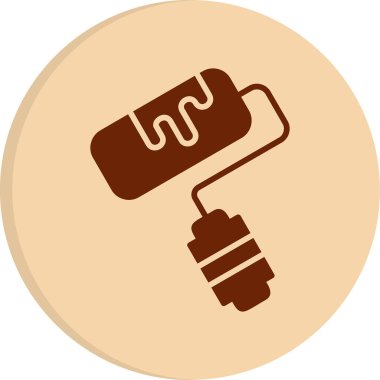  Boya silindiri. Web simgesi basit illüstrasyon