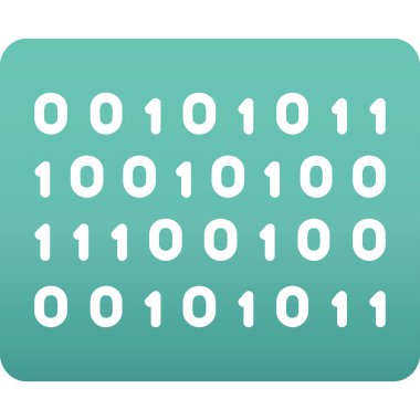 İkili Kod simgesi, vektör illüstrasyonu 