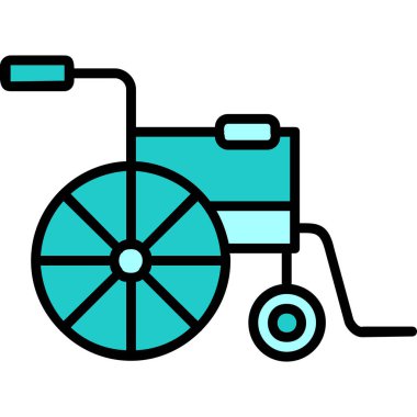 Tekerlekli sandalye web simgesinin vektör çizimi