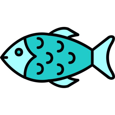Balık. Web simgesi vektör illüstrasyonu 