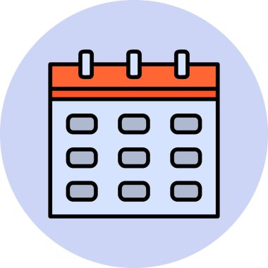 Takvim simgesi, vektör illüstrasyonu basit tasarım