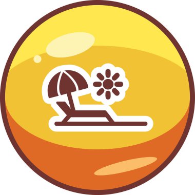 Yaz tatili, plaj ikonu, vektör illüstrasyonu