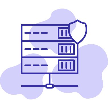 Sunucu Koruma Ağı simgesi basit illüstrasyon              