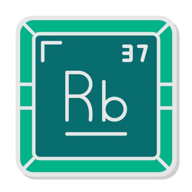 Rubidium modern simgesinin vektör illüstrasyonu                      